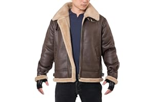 Mifidy Men Brown Leather Jacket Motorcycle Bomber Winter Coat Cosplay Costume for Halloween XS-3XL