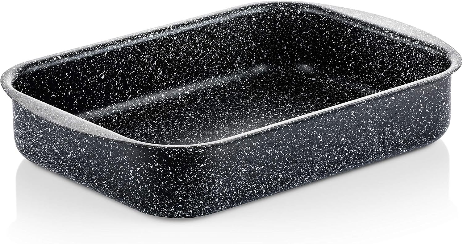 Westinghouse Roasting Tin, Casserole Dish 30 Centimeters with Black Marble Finish