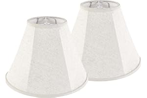 GO&SO GOSO Lamp Shades Set of 2 Small- 6" Top x 13" Bottom x 9.8" High - Beige Linen Bell Lampshades Spider Fitter Replacement Lamp Shade for Table Lamps Floor Lamps -Assembly Required