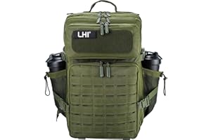 LHI Tactical Military Backpack for Men 25L/45L Large Molle Army Assault Pack 3 Day Hiking Rucksack With Bottle Holder