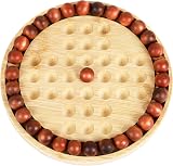 TOWO Wooden Peg Solitaire Game Bamboo Board Toys of Wood Oxford 22.5cm view 2