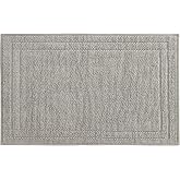 Hunter Luxe Looped Cotton 20" x 32" Bath Mat, Antarctica Gray