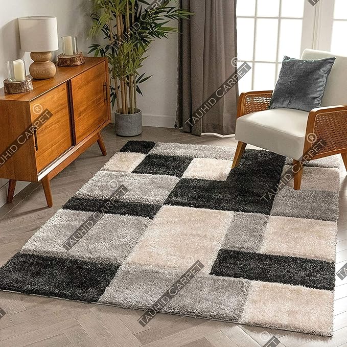 Buy Tauhid Carpet Handwoven 3D Carved Super Soft Collection Modern Area