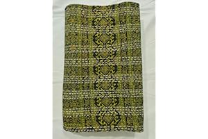 Sophia-Art California King/King/Twin Size Bohemian Hand Block Ajrak Vintage Print Bedspread Kantha Blanket Bed Cover, Sofa Cover Hand Stitch Throw Quilt (Green, King 90108 Inches)