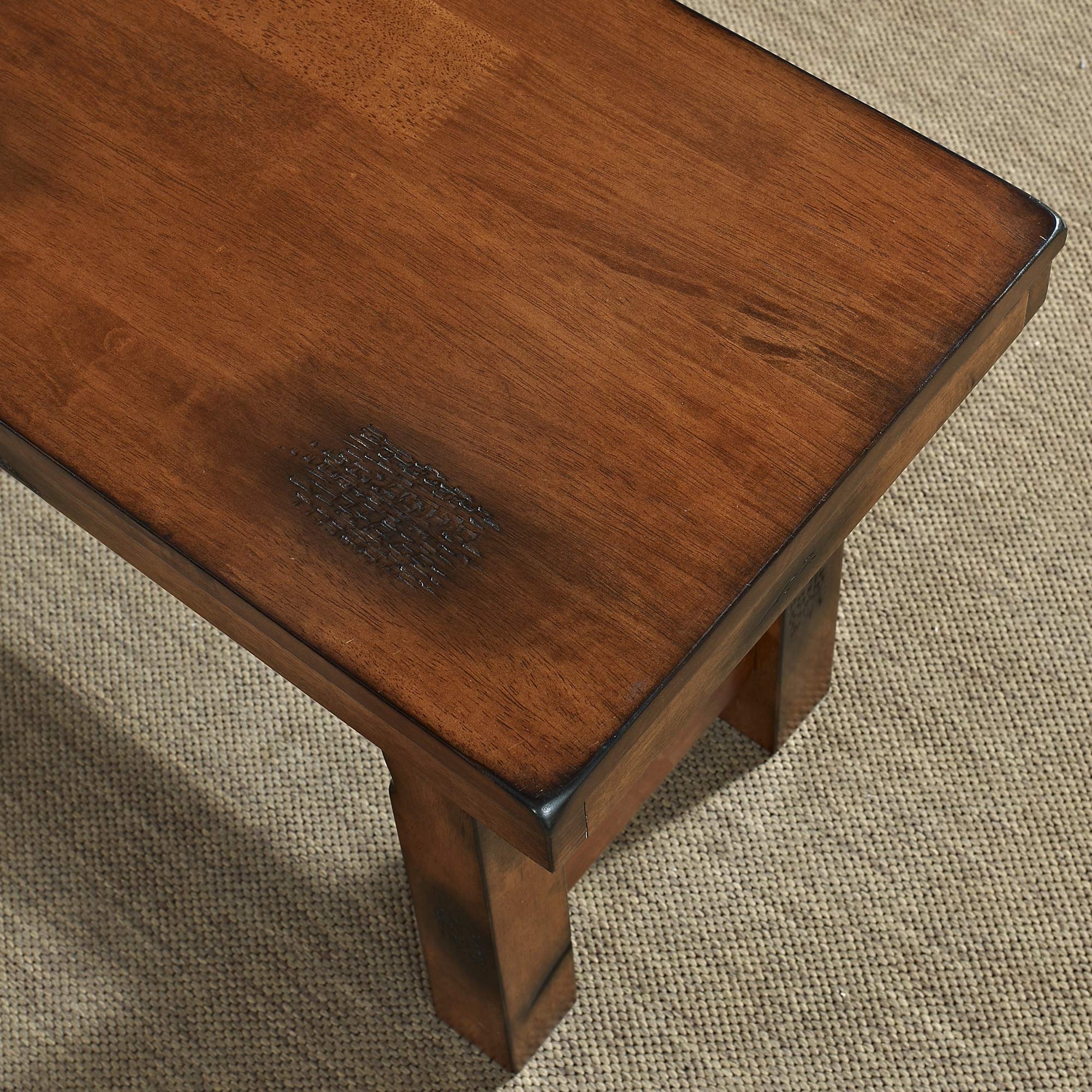 Walker Edison Furniture Company Rustic Farmhouse Wood Distressed Dining Room Kitchen Bench, Brown Oak