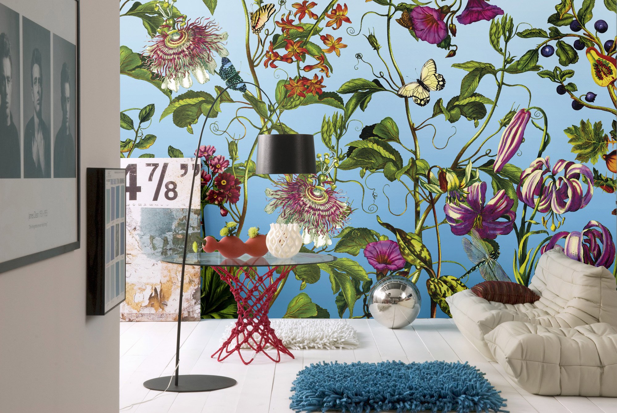Komar XXL4-029 368 x 248 cm "Jardin Flower and Butterfly" Wallpaper Mural - Multi-Colour (Pack of 4)