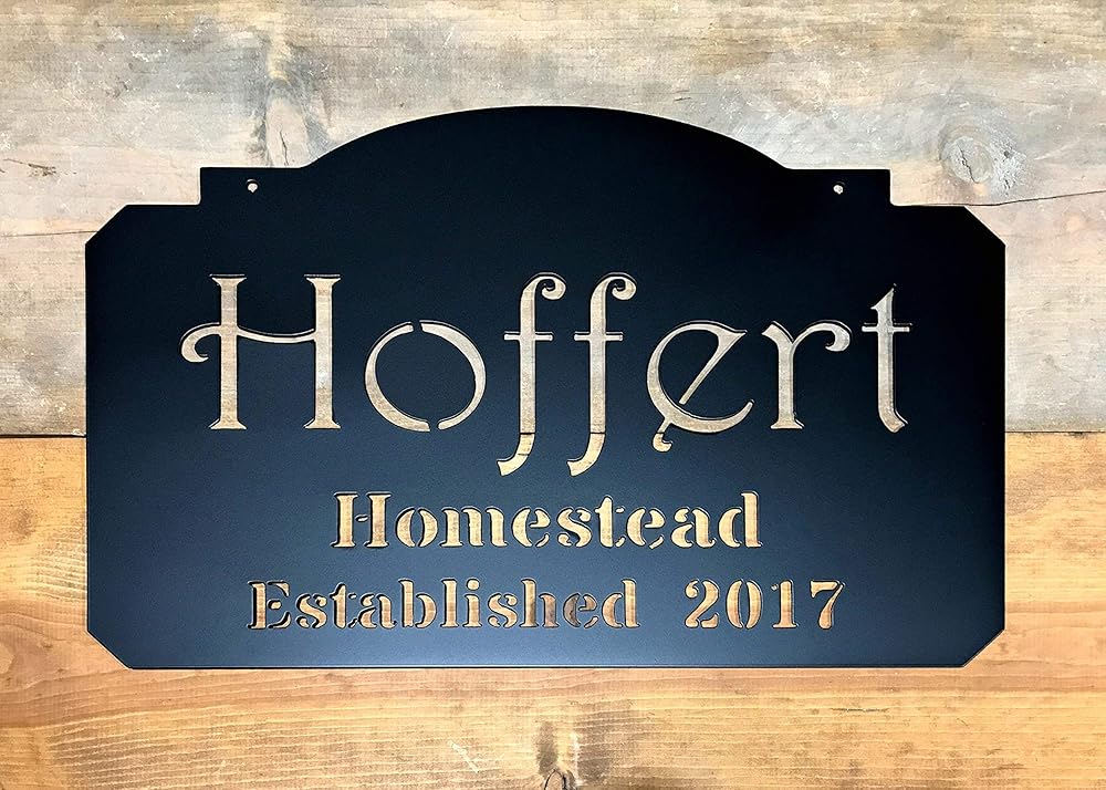 Metal Name Sign, Metal Est. Sign, Last Name Sign, Name