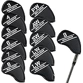 Synthetic Leather Golf Iron Covers, 12 Pack, Golf Wedge Covers, Iron Covers for Golf Clubs, Hampton Distribution