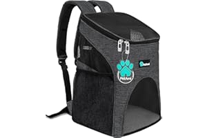 PetAmi Small Dogs and Cat Backpack Carrier, Airline Approved Pet Backpack Carrier, Ventilated, Safety Strap, Buckle Support Designed for Hiking Travel Camping Outdoor, Max 18 lbs (Dark Gray)