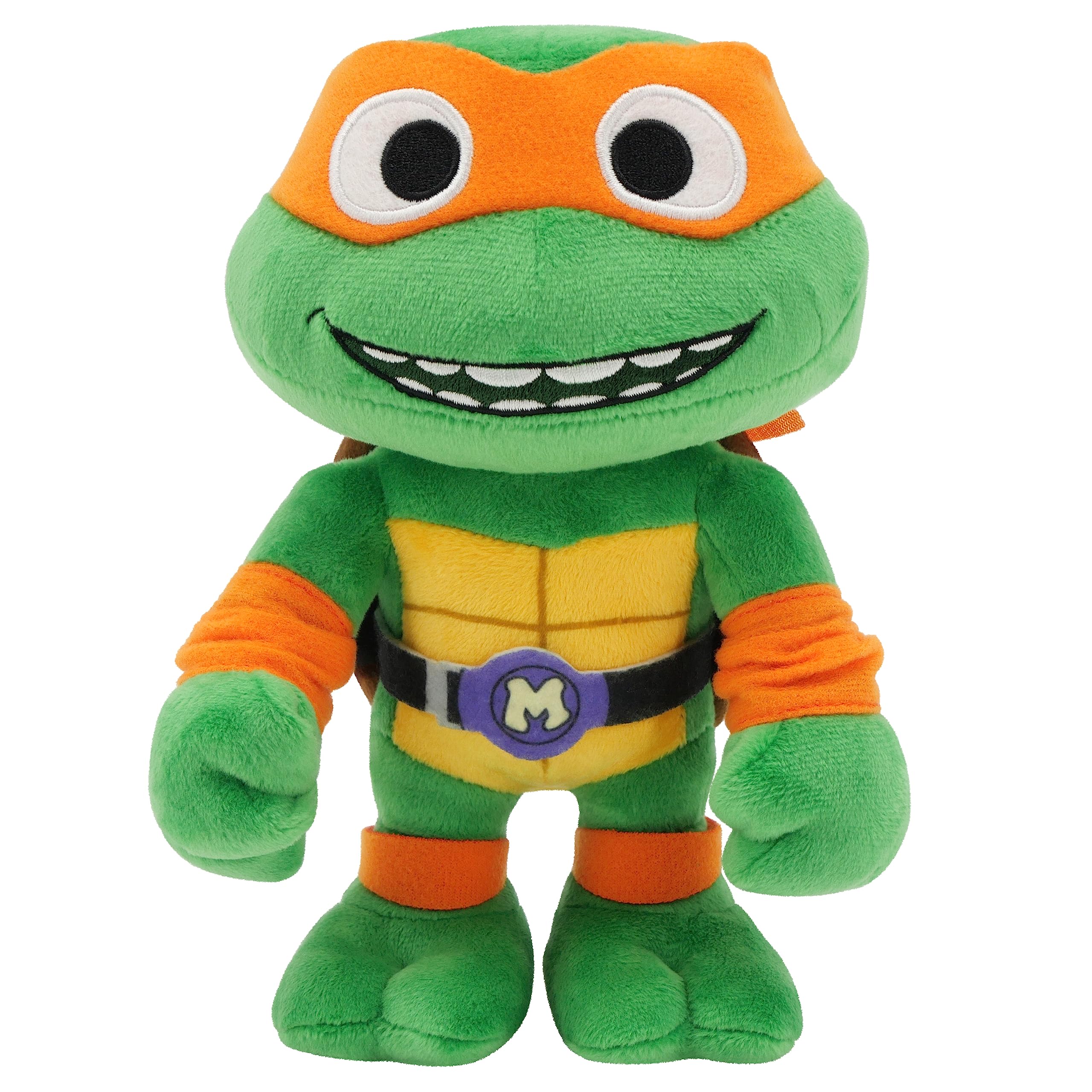 Teenage Mutant Ninja Turtles: Mutant Mayhem Michelangelo Plush Toy, 8 Inch Orange Masked Soft Doll of TMNT Movie Goofball Pizza Lover Mikey, HRC78