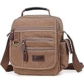 Sunsomen Mens bag Canvas Shoulder Bag Small Messenger Crossbody Bag Work Bag Vintage Multi-function