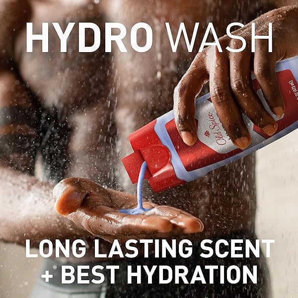 OLD SPICE MOISTURIZING BODY WASH FOR MEN, HYDRO WASH, 2-IN-1 LONG LASTING SCENT & DEEP HYDRATION, 24/7 SHOWER FRESH, SMOOTHER SWAGGER SCENT, 16 OZ