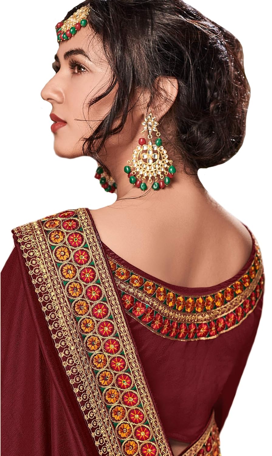 limonz silk saree with blouse piece (pari-li-1102_bright maroon_free size)