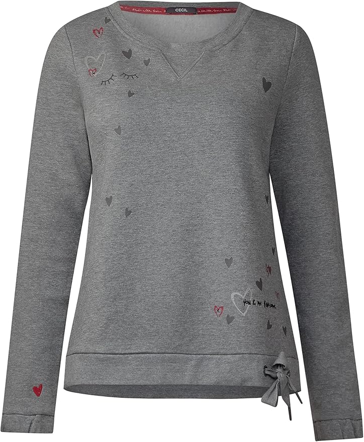 pullover grau mit herzen