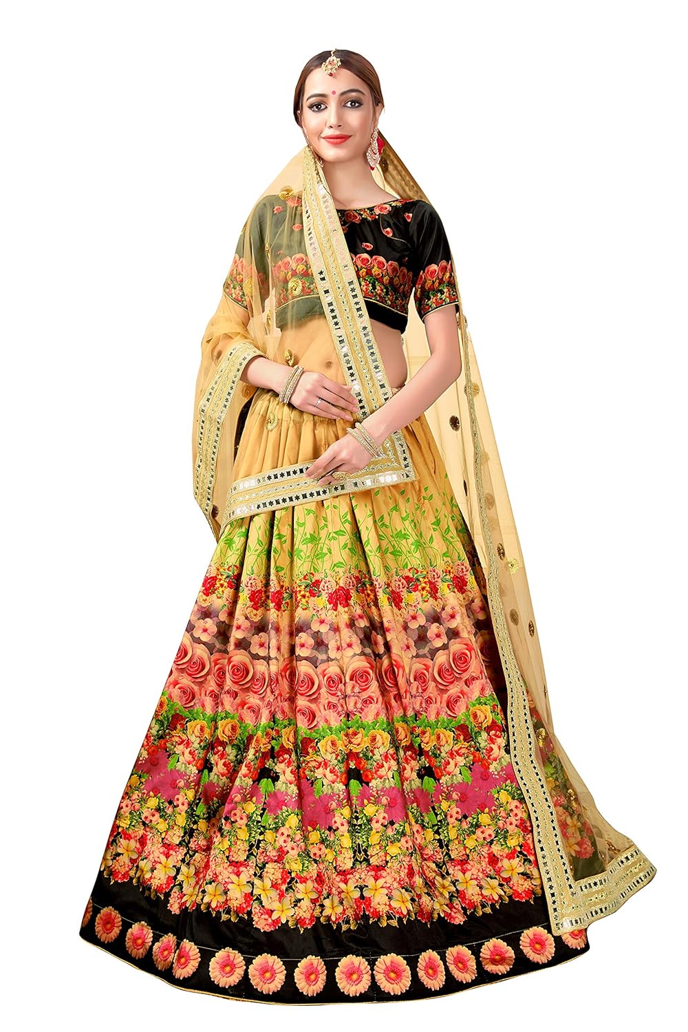 pd fashion digital printed lehenga choli for women's (multi colour) (multi)