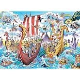 Cobble Hill 1000 Piece Puzzle - DoodleTown: Viking Voyage - Sample Poster Included