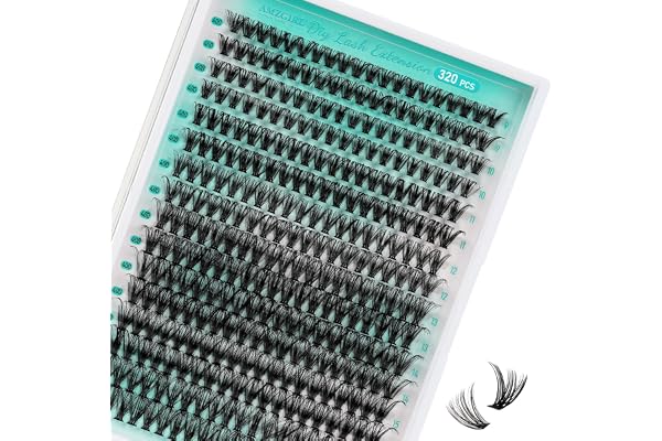 AMZGIRL Lash Clusters, 320PCS Wispy Individual Lashes 40D, 9-16mm | 320PCS Wispy Lash Clusters, 9-16mm mixed lengths for fluf