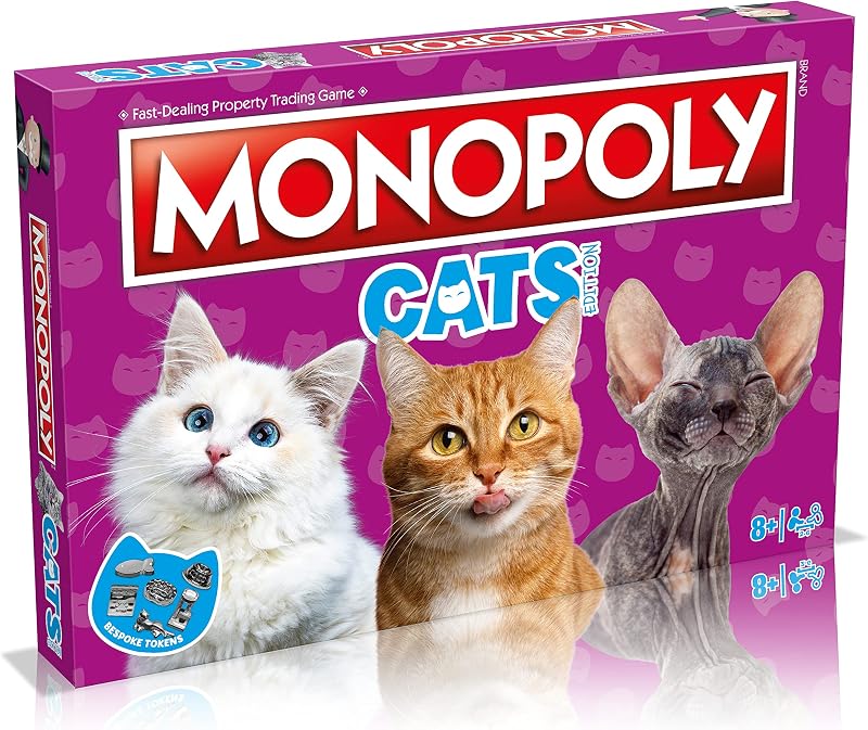 Winning Moves Cats Monopoly Board Game Hasbro Family Fun 8+ Gifts