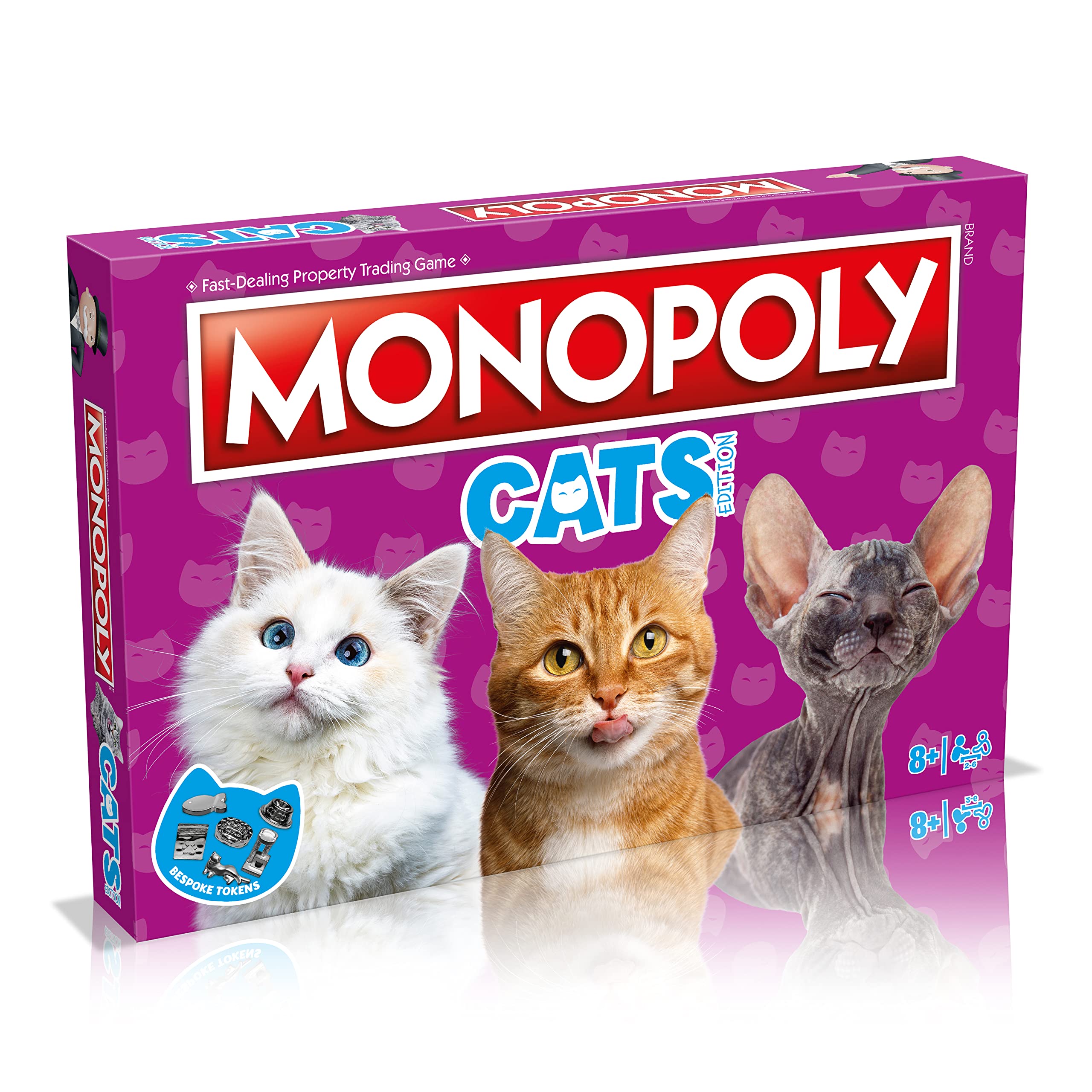 Winning Moves Cats Monopoly Board Game, Buy 22 of our cats favourite places to nap and trade your way to success, great gift for ages 8 plus