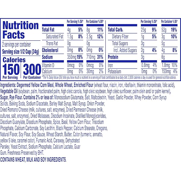 CHEX MIX BOLD GARLIC AND HERB SNACK MIX, SNACK CUP, 2.5 OZ