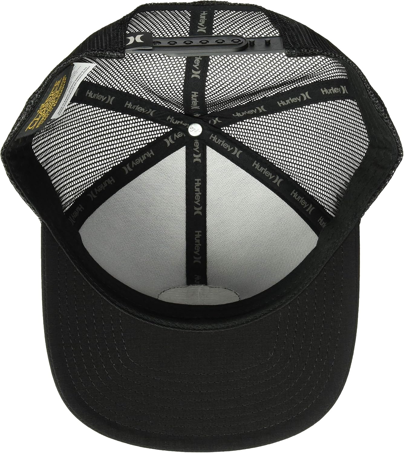 Hurley Men's Textures Patch Trucker Baseball Cap, Black/Black Ripstop, One Size: Clothing