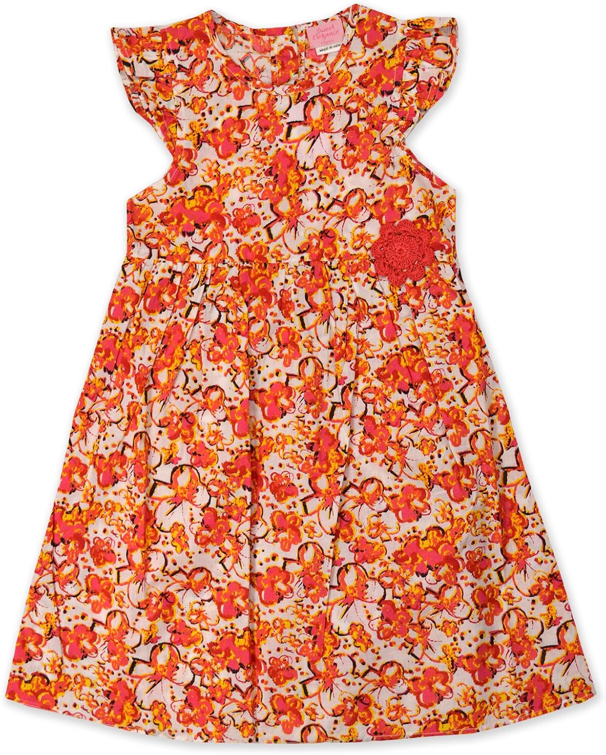 Girls Floral Print Sun Dress Kids Summer Party Dresses New