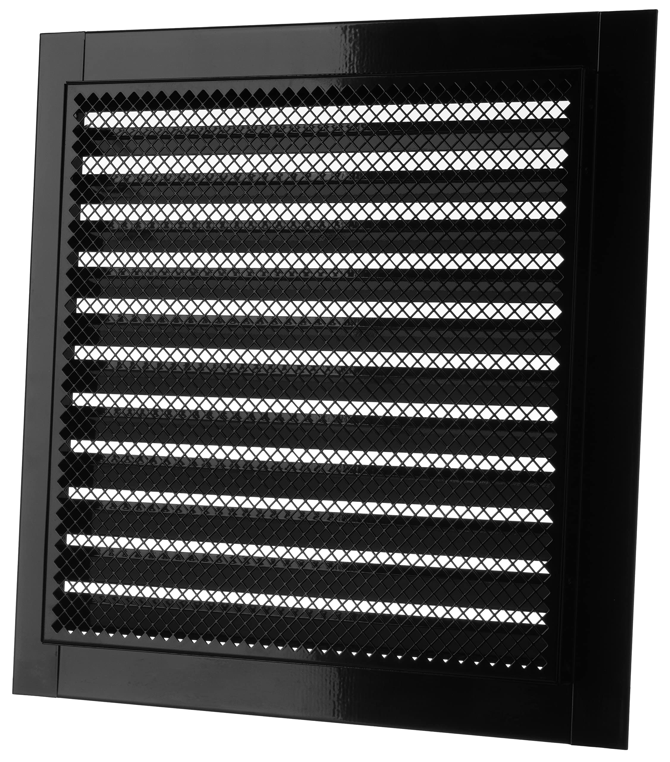 Steinberg14 Black 300x300mm / 12x12'' Metal Industrial Grille with Insect Mesh - Steel Ventilation Cover