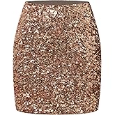 OThread & Co. Women's Sparkly Sequin Skirt Stretchy Bodycon Night Out Party Skirt