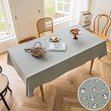 Home Brilliant Sage Green Waterproof Tablecloth 140x260 cm Polyester view 1