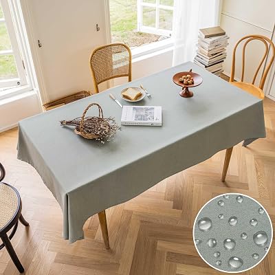 Home Brilliant Sage Green Waterproof Tablecloth 140x260 cm Polyester