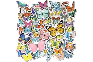 COCUBE+ 100 PCS Butterfly Stickers Pack, Colorful Lovely Waterproof Stickers for Laptop, Scrapbook, Window, Butterfly Stickers for Water Bottle, Envelope, Gift for Teens, Adults