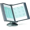 Durable Sherpa Motion Desk Reference System, 10 Panels, Gray Borders