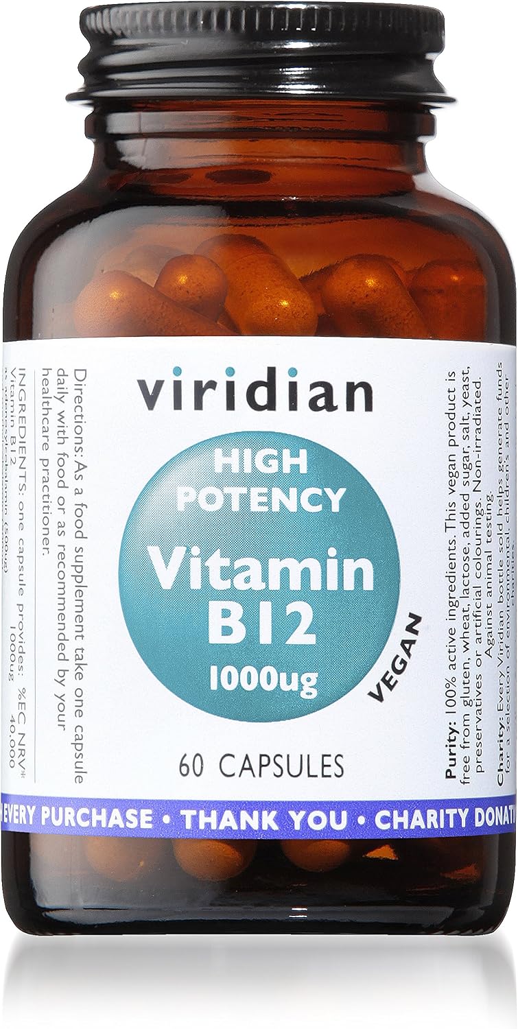 Viridian - Vitamin B12 1000μg, High Potency - 60 Caps, 60 count (Pack of 1)