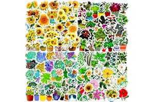AIRNOGO Stickers for Water Bottles 200 Pcs VSCO Sticker Packs Flower and Plant Theme Waterproof Vinyl Decals Aesthetic Stickers for Kids Teens Adult for Phone Chrome Books Scrapbook Laptops Cup Binders Moped