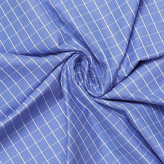 Uniform Sarees Corp Mens Cotton Unstitched Shirt Fabric in Blue Colour