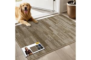 JSEI Dirt Trapper Door Mat 24"x36", Non-Slip Doormats Washable Entryway Mat, Welcome Floor Mat Absorbent Low Profile Dog Door