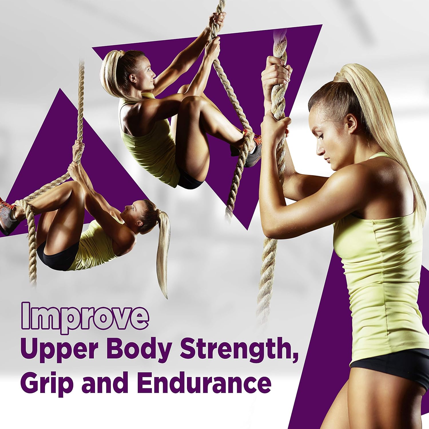 Logest Climbing Rope - Indoor and Outdoor Workout Rope Perfect for Homes Gym Obstacle Courses Crossfit Rope for Strength and Fitness Training 1.5” Diameter 6 Lengths Available: 10 15 20 25 30 50 Feet : Sports & Outdoors