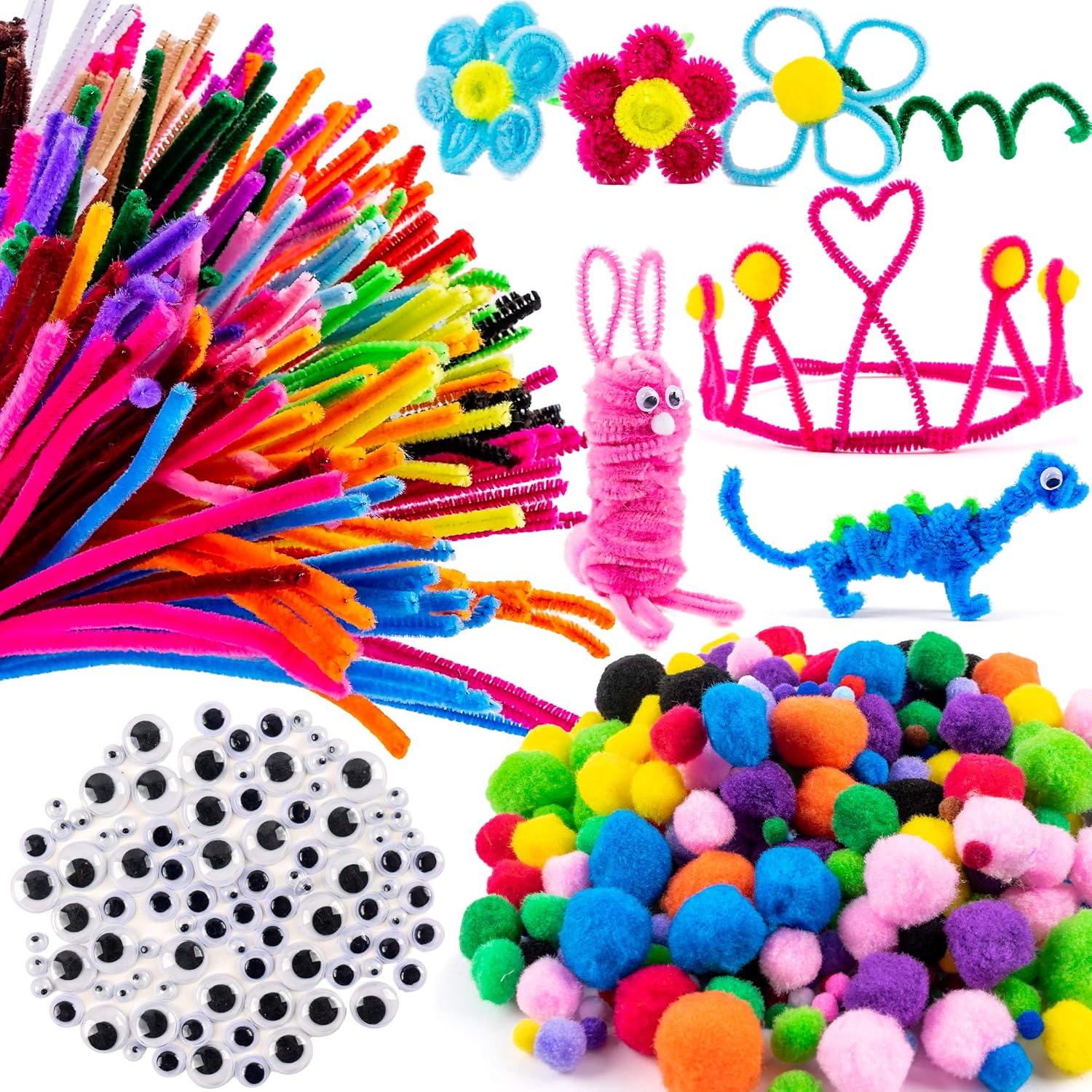 Pipe Cleaners Multicolor Chenille Stems 700 Pack with 250