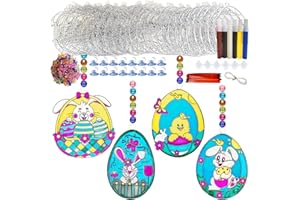 AYHUHRA 28 Sets Easter Suncatchers Craft Kits Easter Egg Sun Catcher Kits DIY Window Paint Art Rabbit Sun Catchers Making Kits for Classroom Art Craft Easter Spring Activity Basket Party Favors Gift Exchange