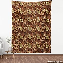 Lunarable Retro Fabric by The Yard, Brown Texture