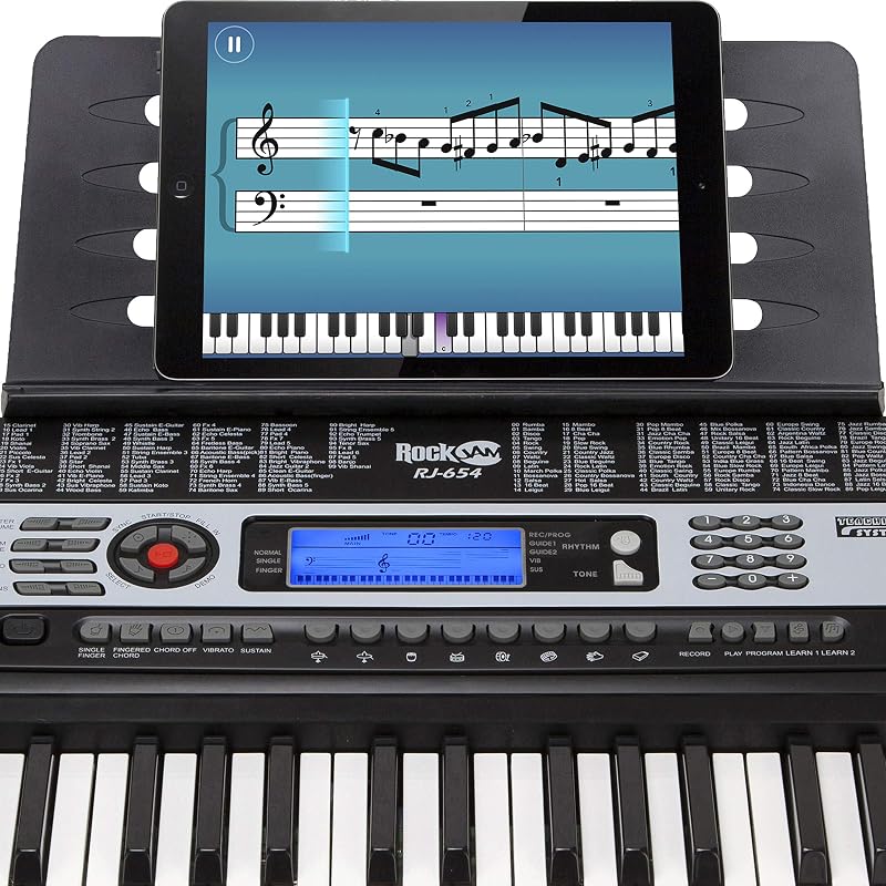 RJ654 Tastiera Pianoforte 54 Tasti con Schermo LCD