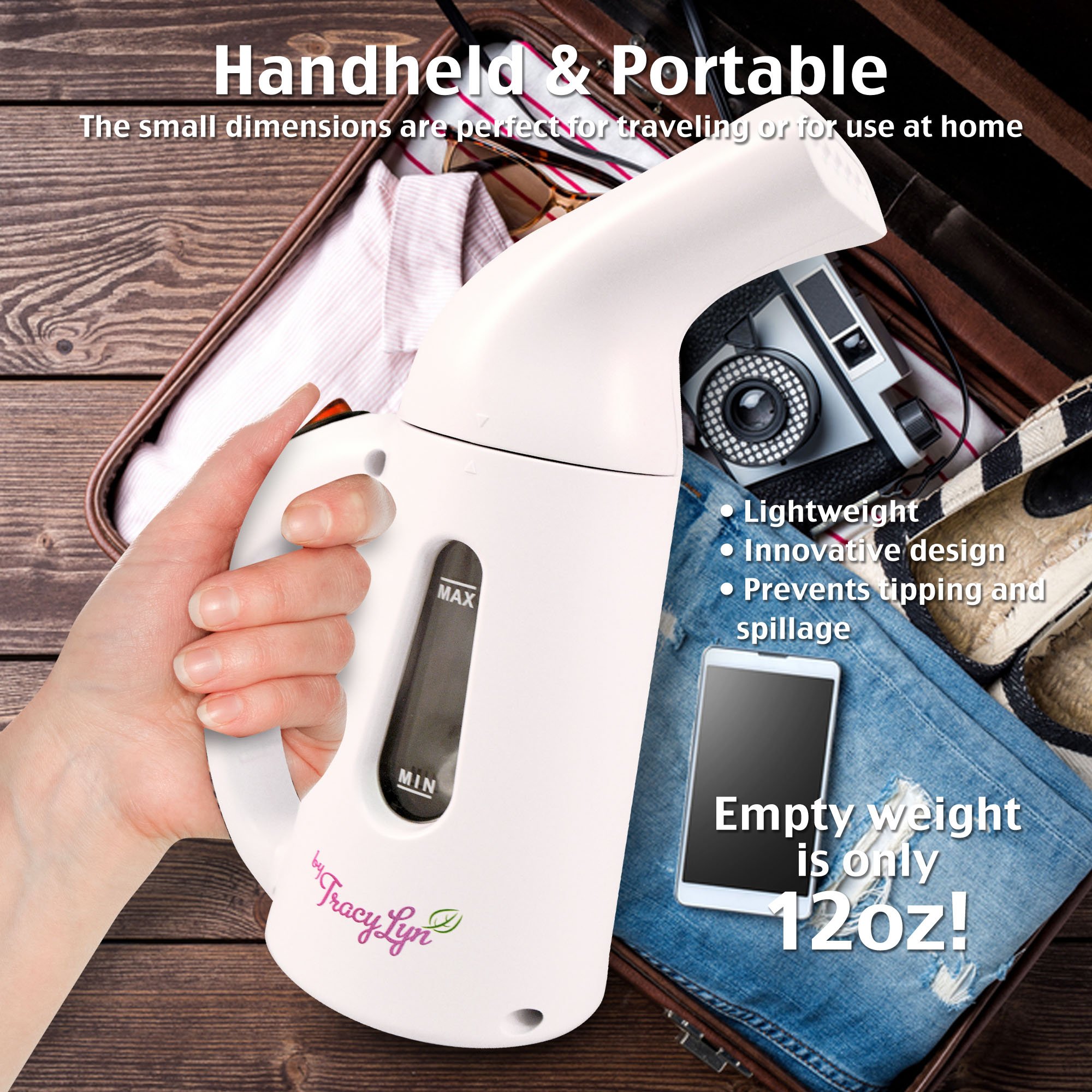 Travel Steamer for Clothes – Portable & Compact Clothes Steamer – Handheld Steam Iron That Heats Fast With Automatic Shut Off