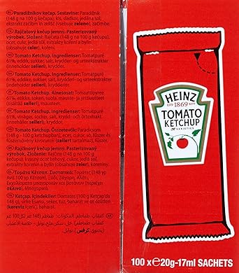 Heinz Tomato Ketchup Portsionsbeutel 100er Pack 100 X 17 Ml Amazon De Lebensmittel Getranke