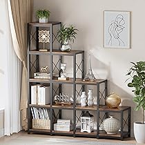 Amazon.com: PAKASEPT 14 Shelves Bookshelf, Ladder Corner