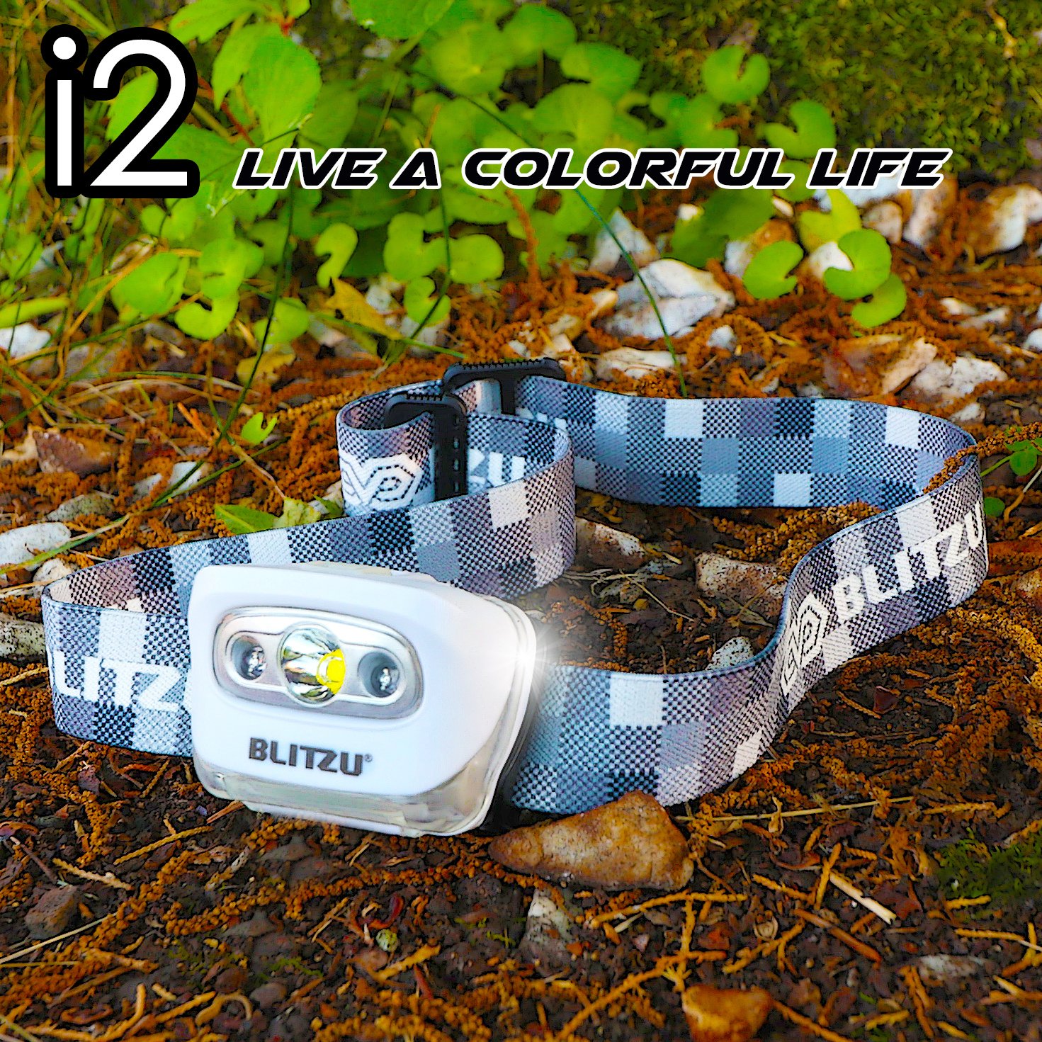 BLITZU Brightest Headlamp Flashlight 165 Lumen with Bright White Cree Led + Red Light for Kids, Men, Women. Perfect for Running, Camping, Home Projects, Waterproof with Adjustable Headband WHITE