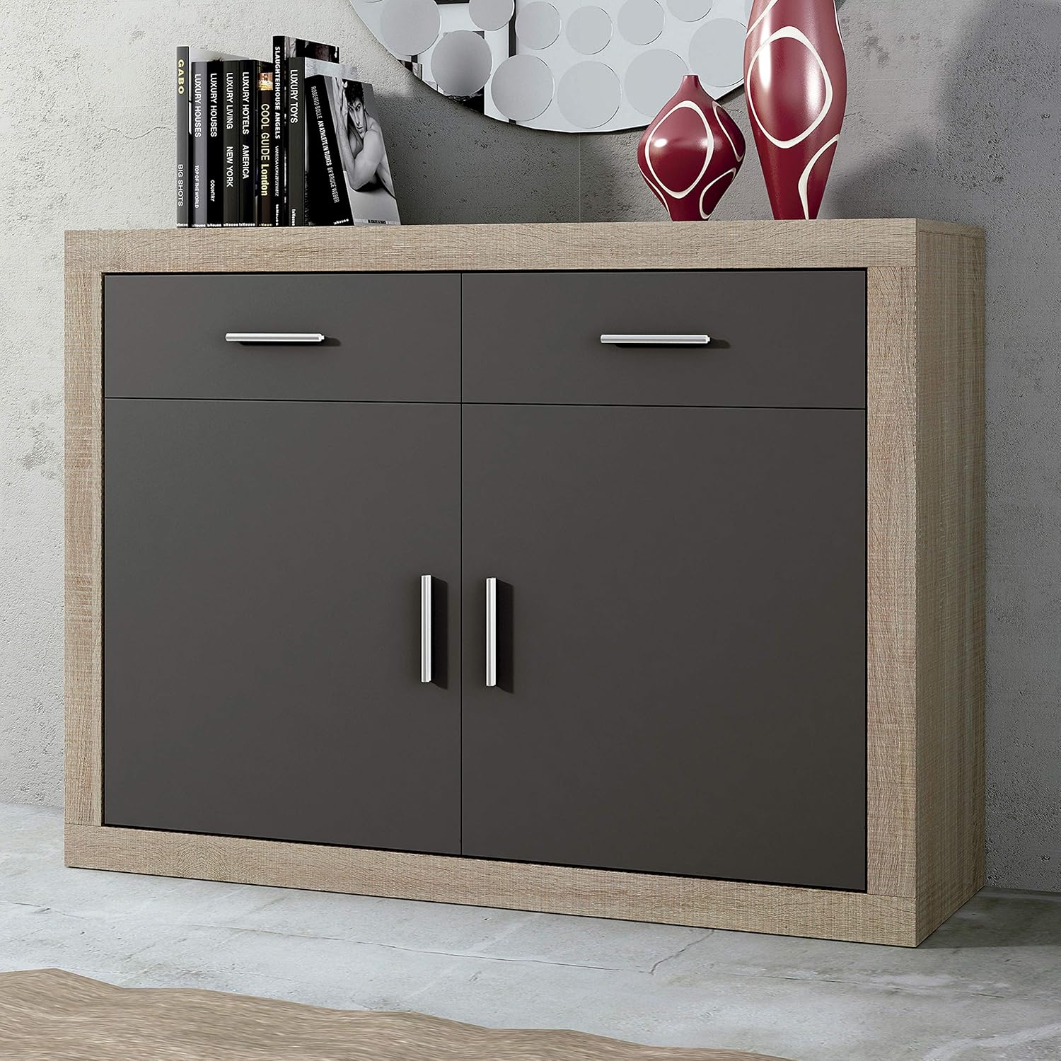 Fondo Mueble Aparador 2 Puertas x 90,2 cm Acabado en Color Cambria y