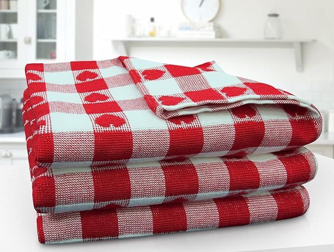 Kitchen Trends Woven Tea Towels 3pk Large 50 x 70cms Super Absorbent