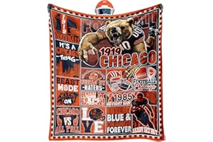 KETBLNB Football Fans Gifts for Chicago, Blanket for Chicago, Throw Blanket for Couch, Cooling Blankets for Hot Sleepers, Throws 80"x60", Gifts for Men Women