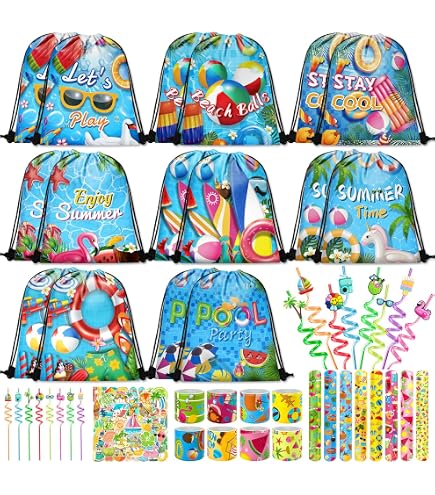 32 Pcs Tropical Finger Lights - Hawaiian Luau Party Favors For Kids Summer Beach Themes