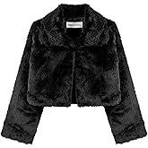 BOLEROSE Girls Cozy Faux Fur Childrens Kids Collared Bolero Shrug Jacket Coat